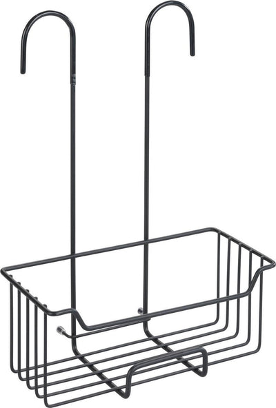 Wenko doucherek milo rvs zwart 25x36cm - zonder boren - doucherekje hangend - douchemand - douchecaddy ophangbaar