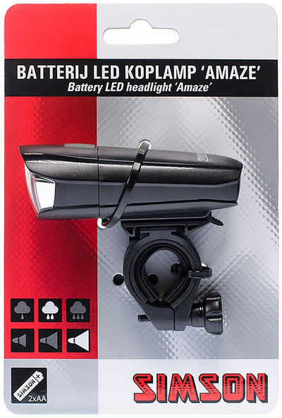 koplamp Amaze led batterijen zwart