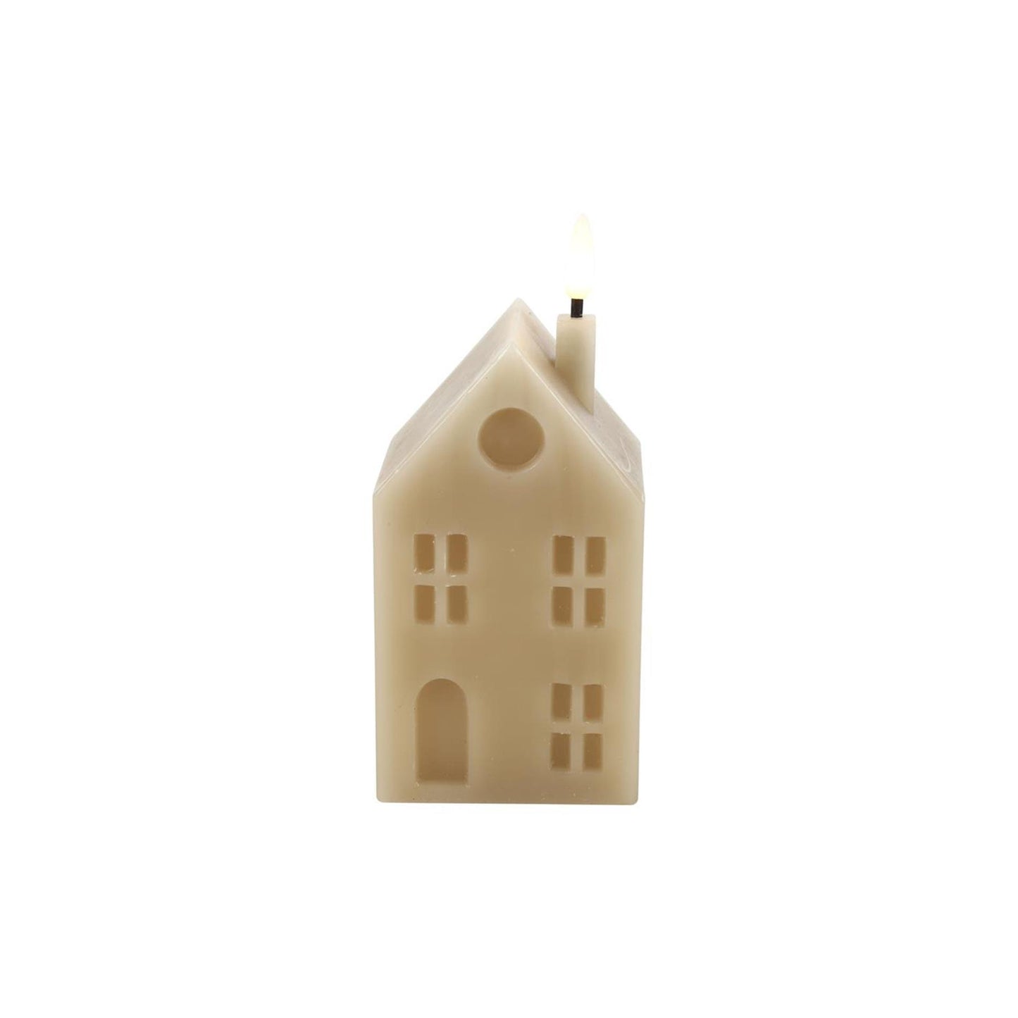 Countryfield led kaars huis m beige 6,5x7,5x16cm