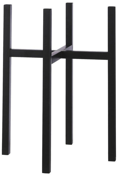 Mica decorations - bloempot plantenpot standaard verhoger - zwart - b42 x h50 cm - metaal