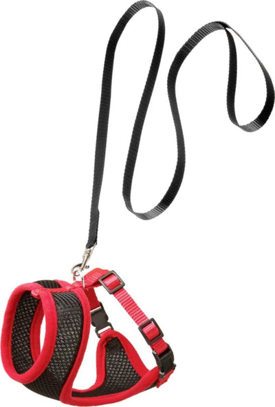 Flamingo kattentuigje harms set - zwart rood - 120cm x 15mm