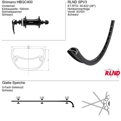 Roland voorwiel spv3 28 30-622 32g qr hbqc400 zw zw