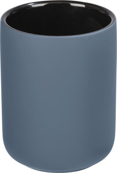 Wenko tandenborstelhouder avellino mat blauw keramiek - tandenborstelbeker