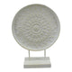 Mansion atmosphere decoratie ornament op voet metaal crã¨me 35x12x46,5cm