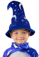 Little adventures - royal blue wizard hat – zachte yoverhoed met sterren en manen