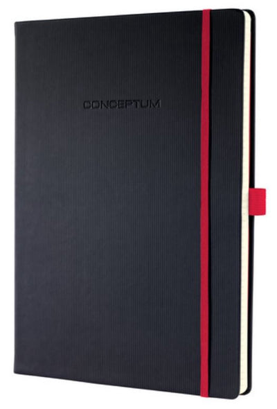 Sigel notitieboek - conceptum red edition - a5 - zwart - hardcover - 194 pagina's - 80 grams - ruit - si-co662