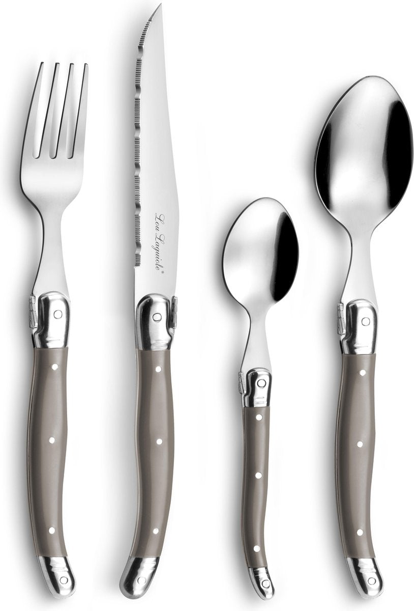 Lou laguiole - 24 delige bestekset taupe - 6 personen