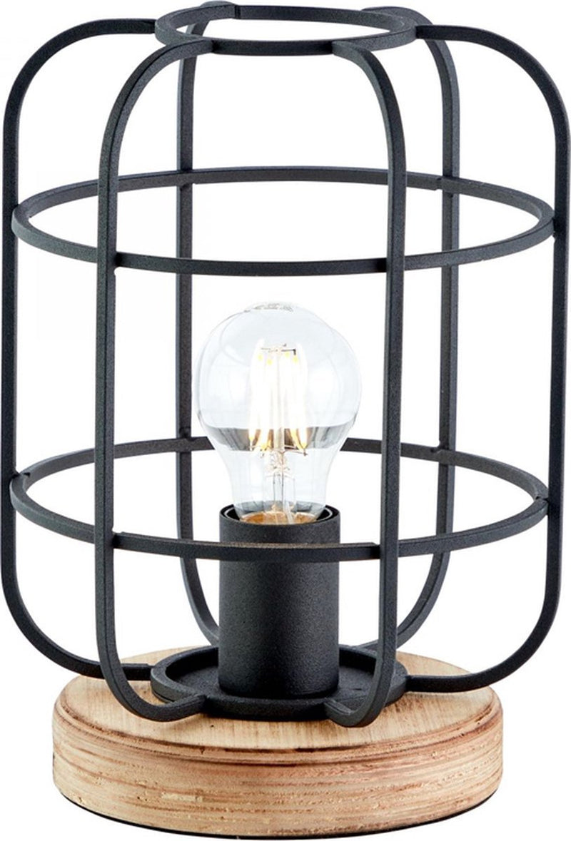 Brilliant gwen - tafellamp - e27 max 1x40w - zwart hout