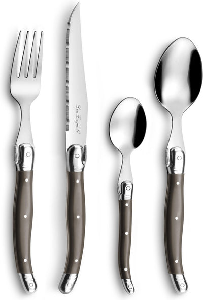Lou laguiole - 24 delige bestekset peper bruin - 6 personen