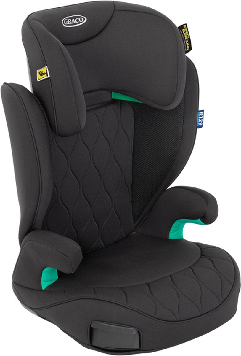 Graco affix i-size r129 autostoeltje - midnight - isofix zitverhoger met rugleuning - van 100 tot 150 cm (ca. 3,5 tot 12 jaar)