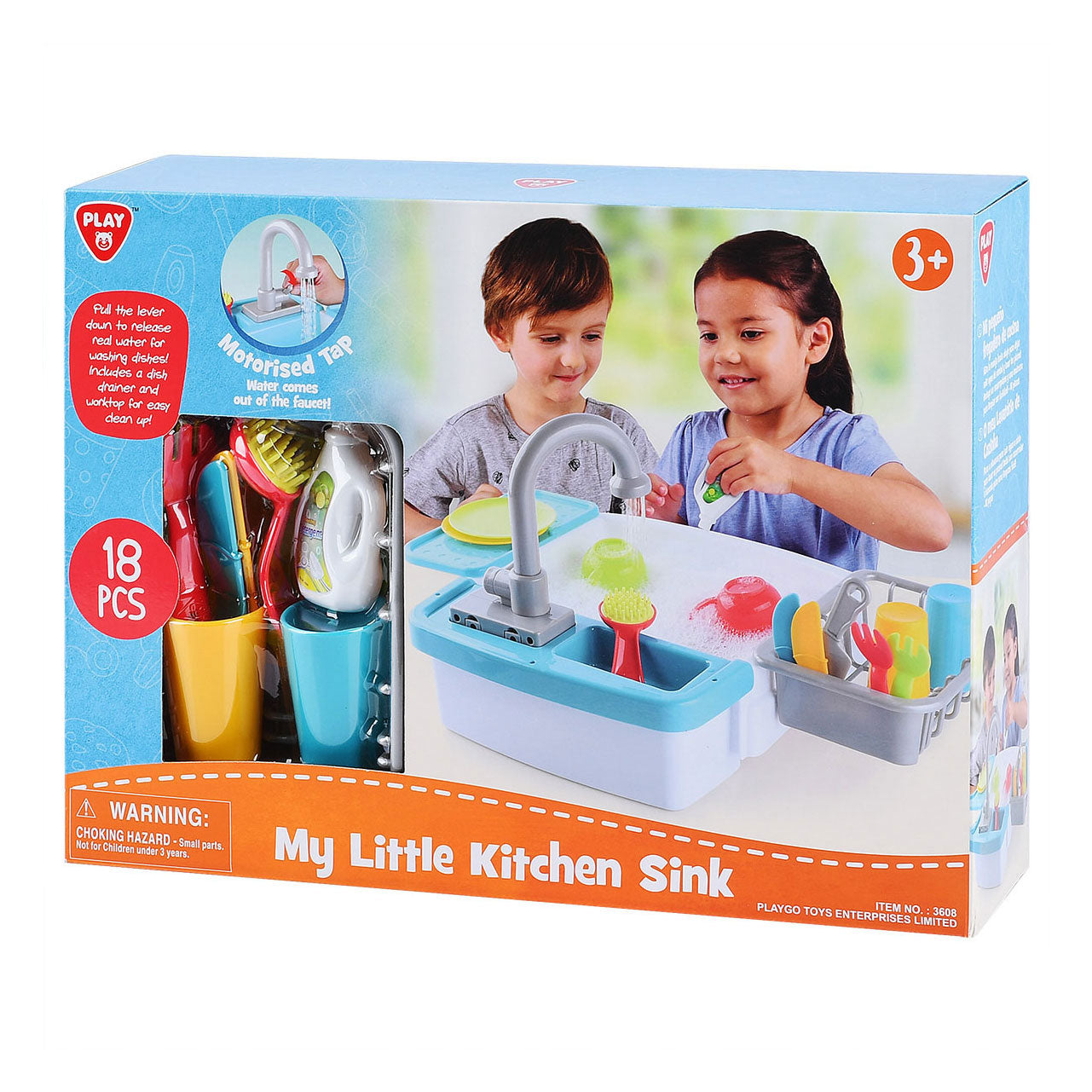 Playgo afwas speelkeuken speelset - 18dlg.
