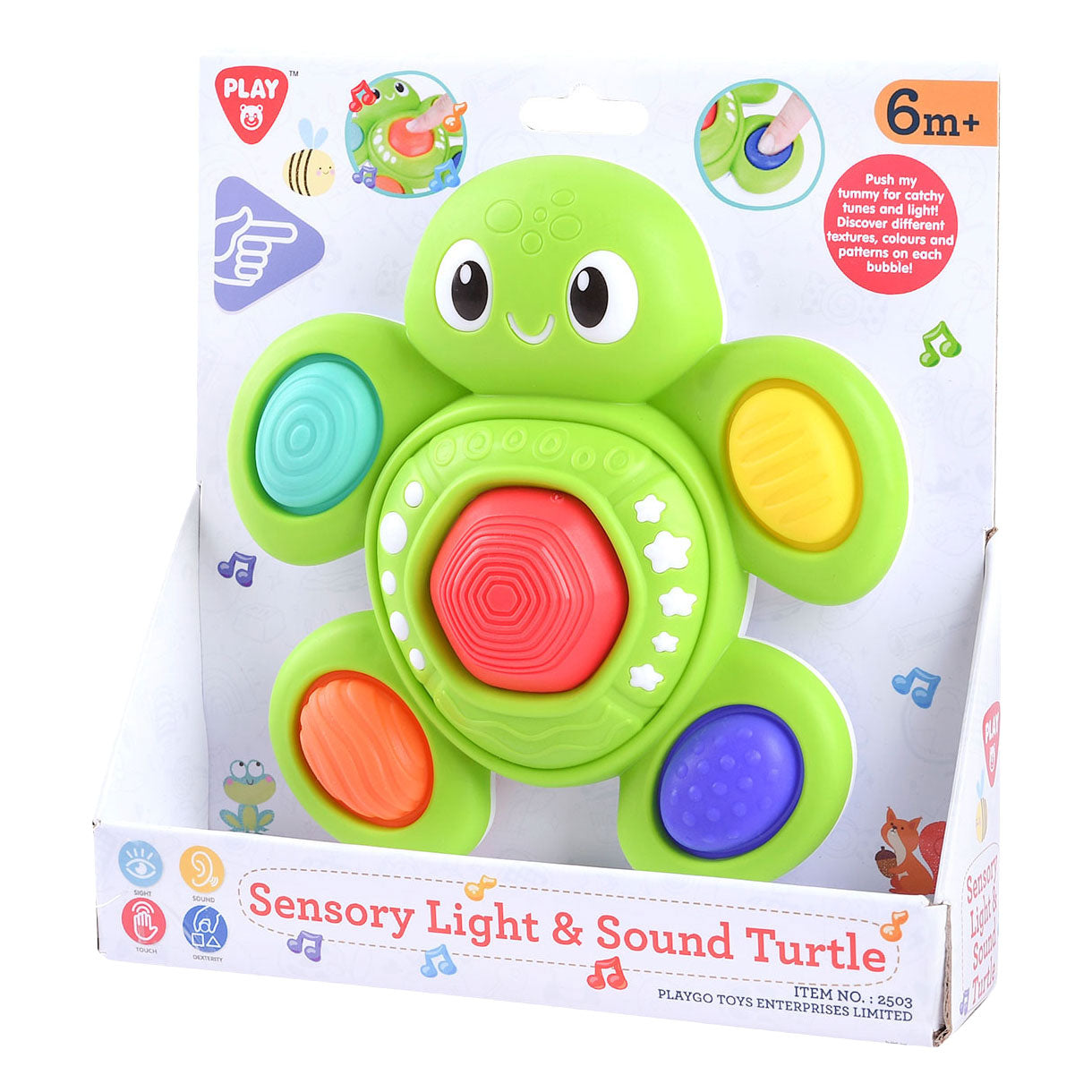 Braet playgo baby sensorische schildpad met licht en geluid