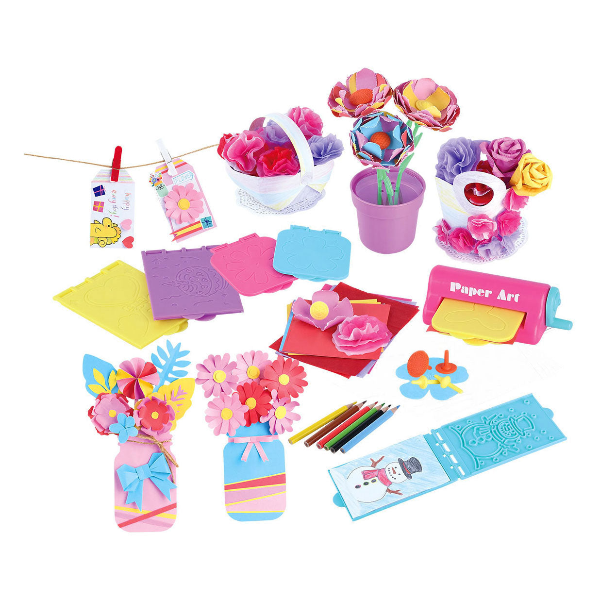 Playgo knutselset papieren bloemen maken - 79dlg.