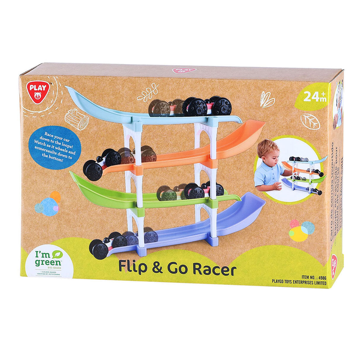 Playgo biobased flip en go autoracebaan - 11dlg.