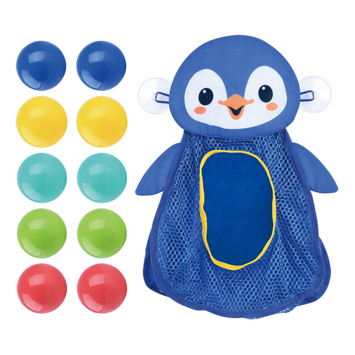 Playgo badspeelgoed opberger pinguin met ballen - 11dlg.