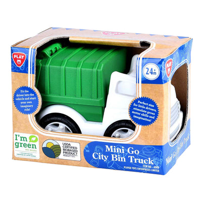 Playgo bio based vuilniswagen wit groen - 15cm