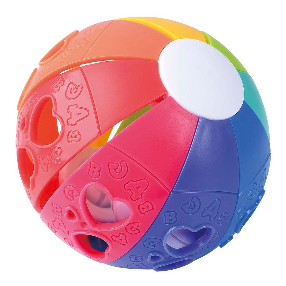 Playgo play regenboog speelbal met ratelgeluid voor baby's en peuters.