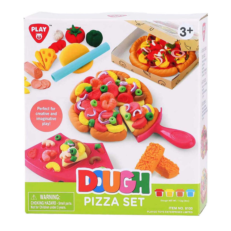 Playgo pizza kleiset speelgoed - 4 kleipotjes creatief spelen.