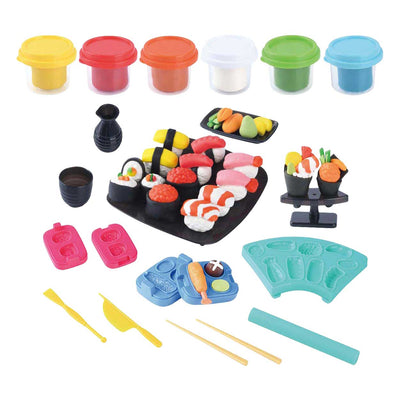 Playgo klei speelgoed sushi set met 6 potjes en accessoires.
