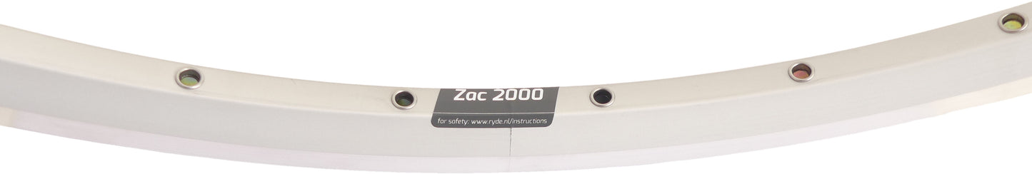 Ryde velg zac 2000 28 622 x 19c aluminium 32 gaats 14g - zilver