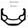 Ryde velg zac 19 28 622 x 19c aluminium 36 gaats 14g - zwart