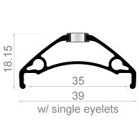 Rodi velg tryp 35 28 29 622 x 35c aluminium 32 gaats disc - zwart