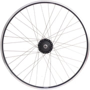 Achterwiel 28 nexus 8 rollerbrake naaf met met zwarte velg en rvs spaken - afbeelding 1