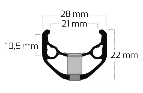 Ryde Velg ZAC 421 28 29 622*21C aluminium 36 gaats 14G zwart geslepen