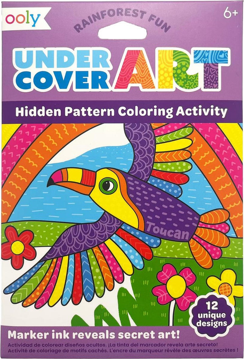 Ooly - undercover art - 12 kleurplaten met verborgen patronen - rainforest fun