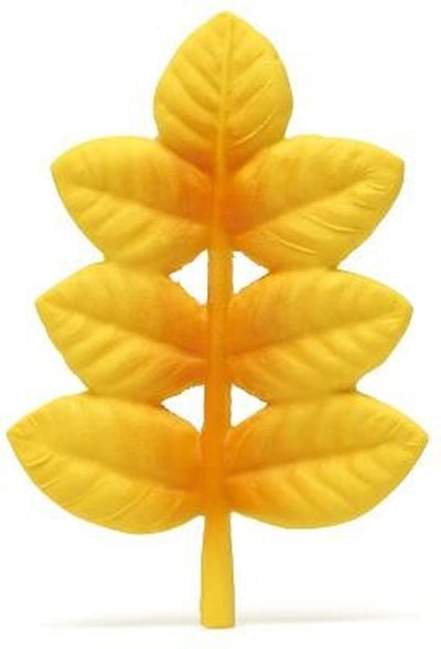 Lanco toys lanco rubberen bijtspeeltje - gouden blad - geel
