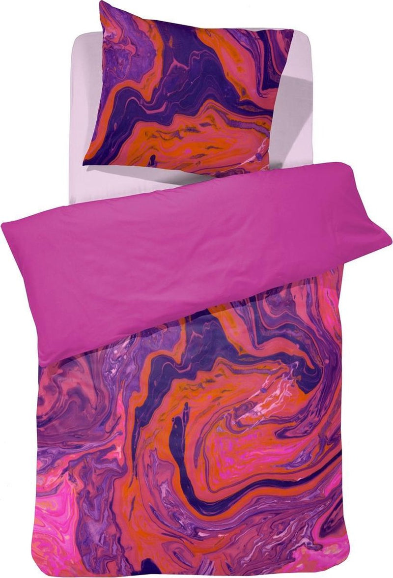Damai - dekbedovertrekset - satijn - 140 x 200 220 cm - roze + 1 kussensloop 60x70