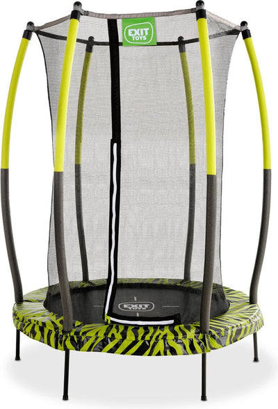Exit toys exit tiggy trampoline ø140cm - met veiligheidsnet - rond - kindertrampoline - zwart groen