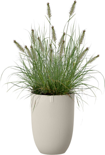 Elho sereh hoog 30 - bloempot voor binnen buiten - 100% gerecycled plastic - ø 29.5 x h 40.5 cm - paddenstoel beige