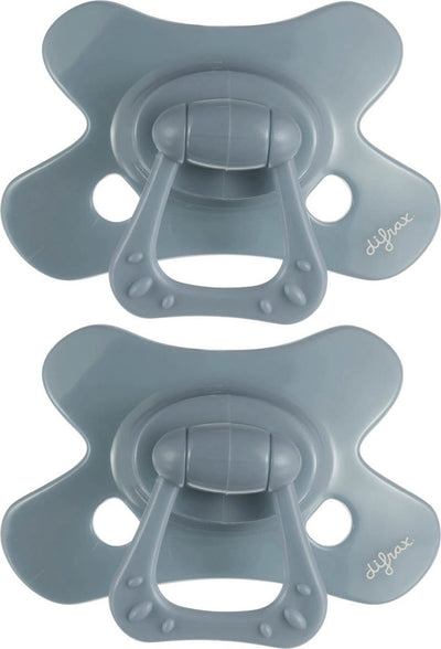 Difrax fopspeen natural - 6 tot 12 maanden - grijs - 2 stuks
