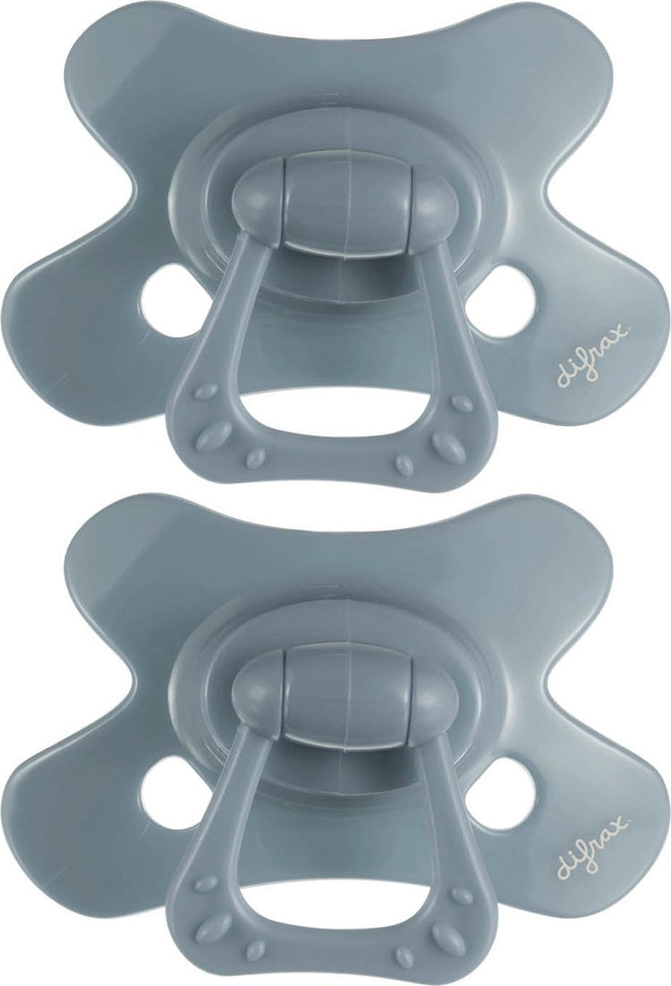 Difrax fopspeen natural - 6 tot 12 maanden - grijs - 2 stuks