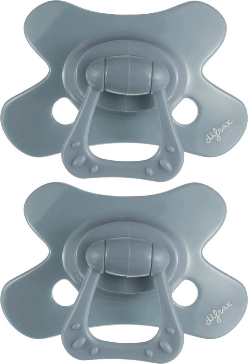Difrax natural fopspeen - 6 tot 12 maanden - grijs - 2 stuks