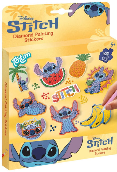 Totum disney stitch 9 grote stickers maken met 900+ diamond painting stickers - knutselen creatief speelgoed jongens en meisjes vanaf 5 jaar