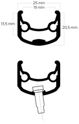Shimano achterwiel 26 559x19c ryde andra 30 velg met fh-m525 8 9 10 speed naaf voor 6 bouts remschijf - zwart - afbeelding 3