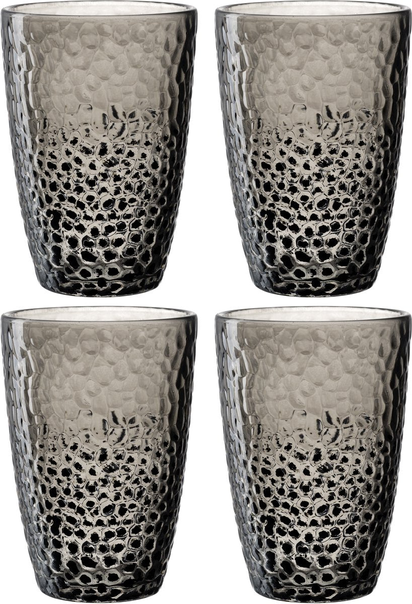 Leonardo matera longdrinkglas 340ml grijs - set 4
