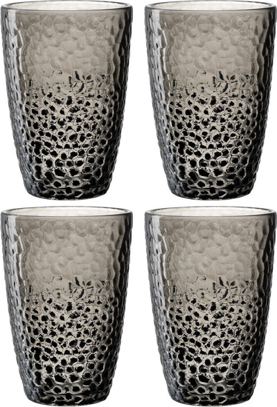 Leonardo matera longdrinkglas 340ml grijs - set 4