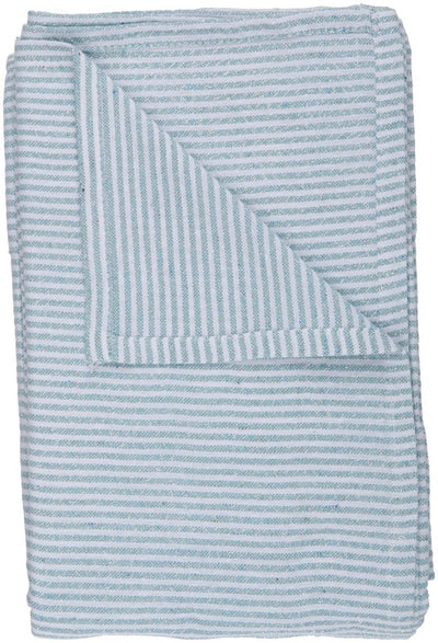 Arti casa tafelkleed 150x240 cm - tafelkleed gestreept - tafelkleed materiaal mix polyester katoen lurex - tafelkleed voor eettafel - wit en groen blauw