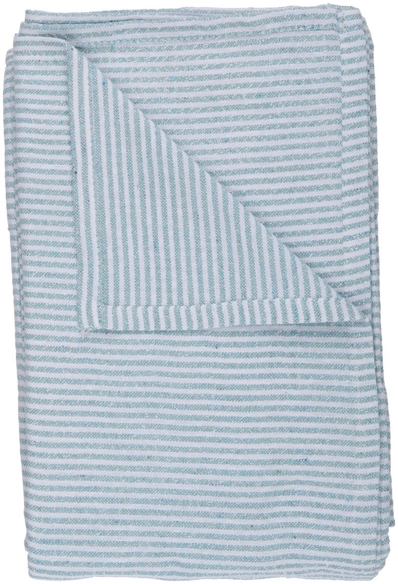 Arti casa tafelkleed 150x240 cm - tafelkleed gestreept - tafelkleed materiaal mix polyester katoen lurex - tafelkleed voor eettafel - wit en groen blauw