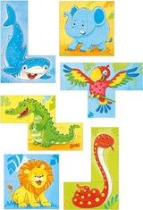 Goki houten blokpuzzel wilde dieren, 4st. - afbeelding 1