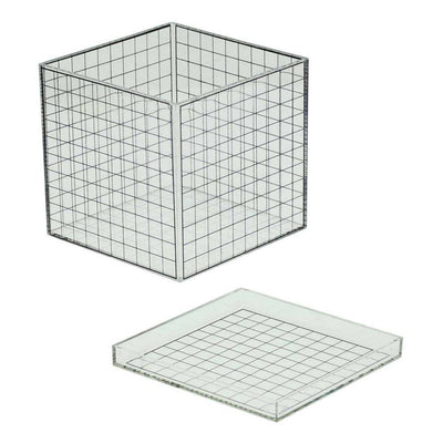 Transparante 3d rasterkubus - 10x10x10 cm