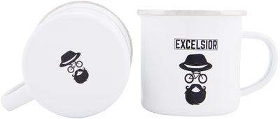 Excelsior becher mug 250ml 300ml white chrome rim