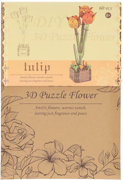 Lobbes speelgoed bv houten 3d bouwpakket tulpen - 60dlg.