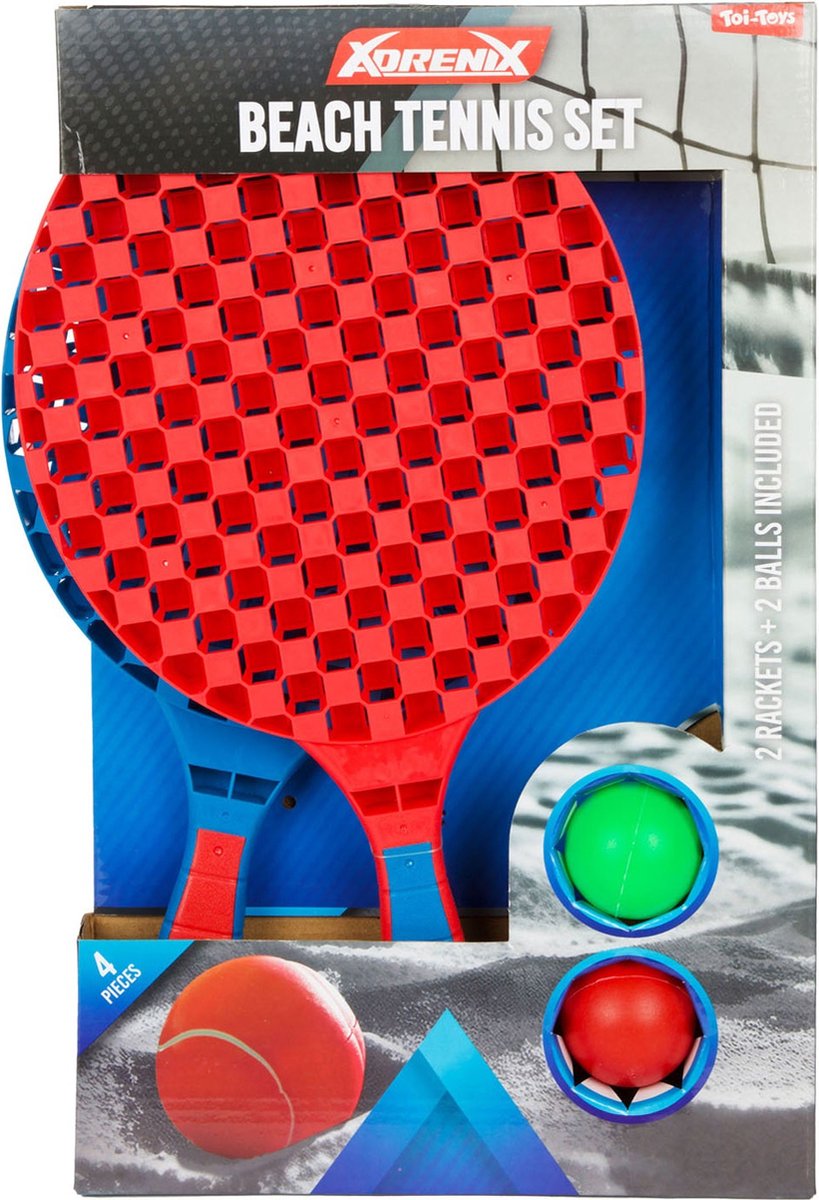 Toi-toys adrenix strand tennisset, 4dlg.