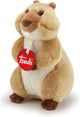 Trudi - no knuffel marmot 16 cm - handgemaakt in italie - zacht pluche - knuffeldier voor jongens en meisjes - bruin - 10x16x11 cm maat xs