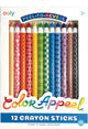 Ooly - color appeel crayons - 12 krijtjes met pelbaar papier