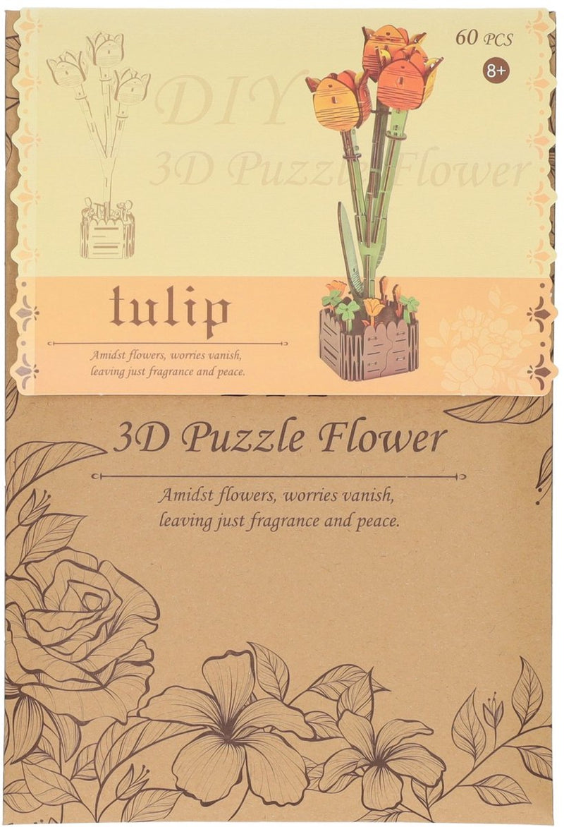 Lobbes speelgoed bv lobbes houten bouwpakket tulpen 3d - creatief speelgoed 60dlg.